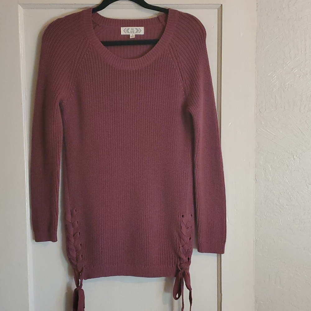 COPY - Detailed Long Mauve Knit Sweater!!!